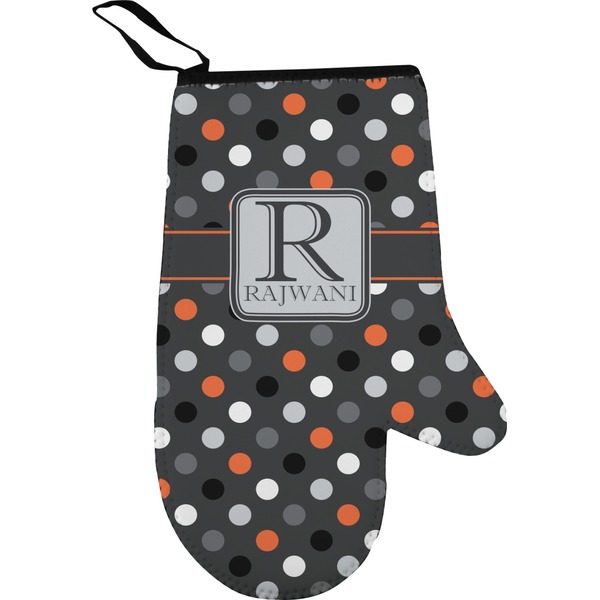 Custom Gray Dots Oven Mitt (Personalized)