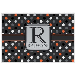 Gray Dots Laminated Placemat w/ Name and Initial