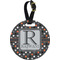 Grey Dots Personalized Round Luggage Tag