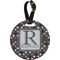 Gray Dots Plastic Luggage Tag - Round (Personalized)