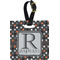 Grey Dots Personalized Square Luggage Tag