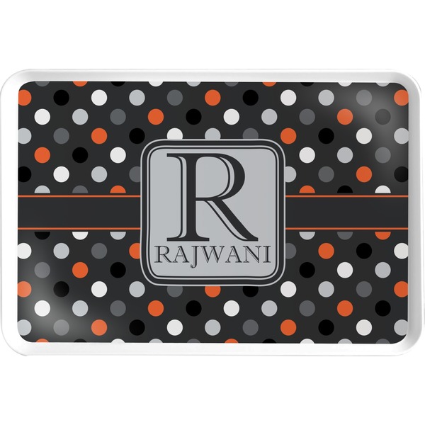 Custom Gray Dots Serving Tray (Personalized)