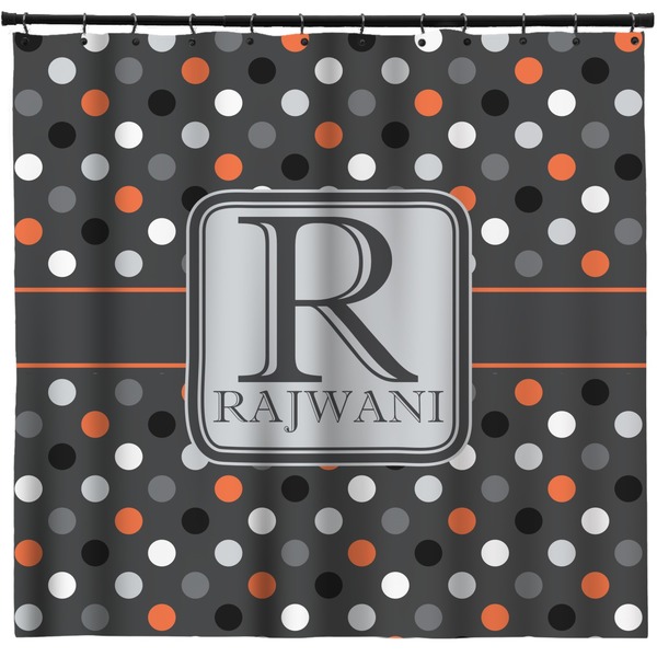 Custom Gray Dots Shower Curtain - 71" x 74" (Personalized)