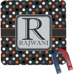 Gray Dots Square Fridge Magnet (Personalized)