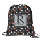 Gray Dots Drawstring Backpack (Personalized)