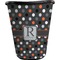Gray Dots Waste Basket - Single Sided (Black) (Personalized)