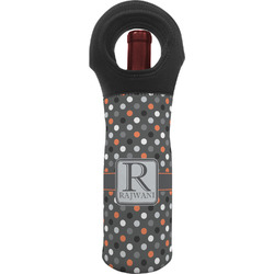 Gray Dots Wine Tote Bag (Personalized)