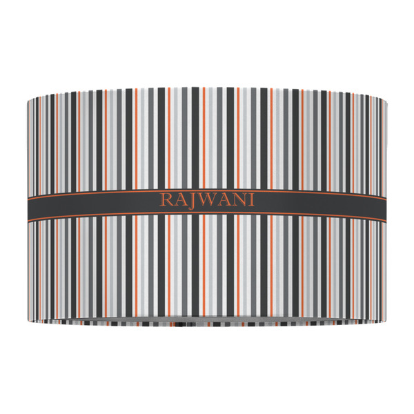 Gray Stripes 12" Drum Lampshade - FRONT (Fabric)