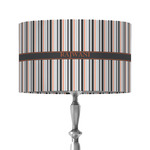 Gray Stripes 12" Drum Lamp Shade - Fabric (Personalized)