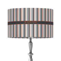 Gray Stripes 12" Drum Lamp Shade - Fabric (Personalized)