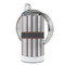 Gray Stripes 12 oz Stainless Steel Sippy Cups - FULL (back angle)