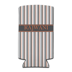 Gray Stripes Can Cooler (tall 12 oz) (Personalized)
