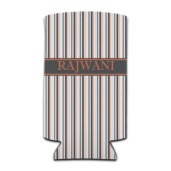 Custom Gray Stripes Can Cooler (tall 12 oz) (Personalized)