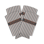 Gray Stripes Can Cooler (tall 12 oz) - Set of 4 (Personalized)
