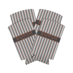 Gray Stripes Can Cooler (tall 12 oz) - Set of 4 (Personalized)