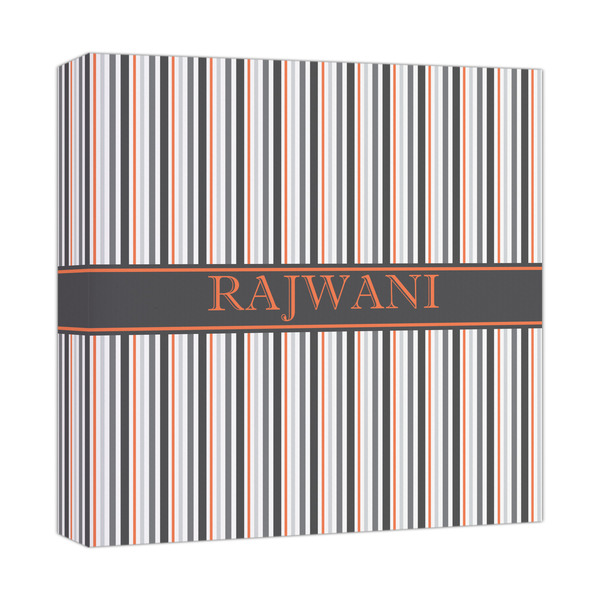 Custom Gray Stripes Canvas Print - 12x12 (Personalized)
