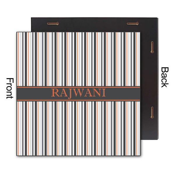 Gray Stripes 12x12 Wood Print - Front & Back View