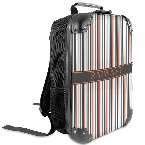 Custom Gray Stripes Kids Hard Shell Backpack (Personalized)