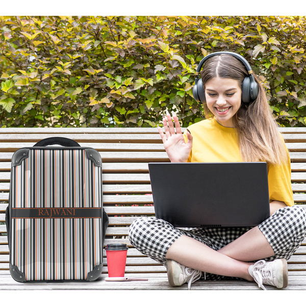 Gray Stripes 15" Backpack - LIFESTYLE