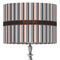 Gray Stripes 16" Drum Lampshade - ON STAND (Fabric)