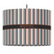 Gray Stripes 16" Drum Lampshade - PENDANT (Fabric)