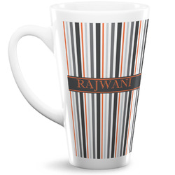 Gray Stripes Latte Mug (Personalized)