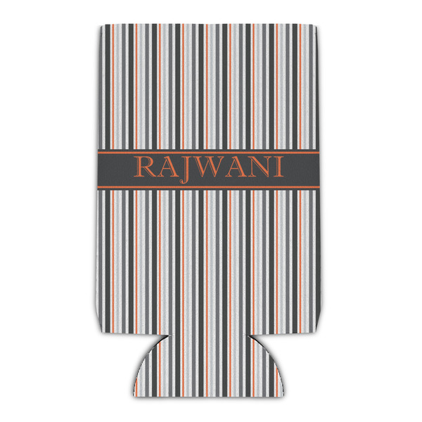 Custom Gray Stripes Can Cooler (16 oz) (Personalized)