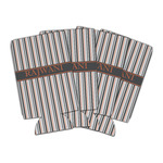 Gray Stripes Can Cooler (16 oz) - Set of 4 (Personalized)