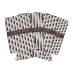 Gray Stripes Can Cooler (16 oz) - Set of 4 (Personalized)