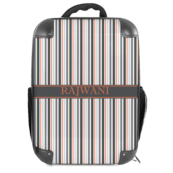 Custom Gray Stripes 18" Hard Shell Backpack (Personalized)