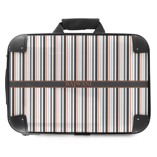 Custom Gray Stripes Hard Shell Briefcase - 18" (Personalized)