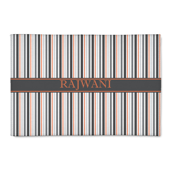 Custom Gray Stripes 2' x 3' Patio Rug (Personalized)