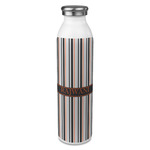 Gray Stripes 20oz Stainless Steel Water Bottle - Full Print (Personalized)