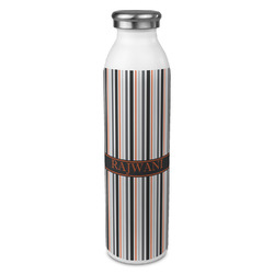 Gray Stripes 20oz Stainless Steel Water Bottle - Full Print (Personalized)