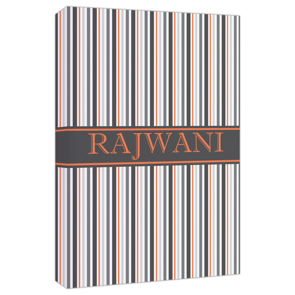 Custom Gray Stripes Canvas Print - 20x30 (Personalized)