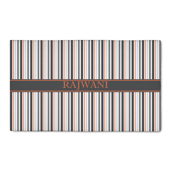 Custom Gray Stripes 3' x 5' Patio Rug (Personalized)