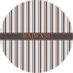 Gray Stripes Multipurpose Round Labels - 4" (Personalized)
