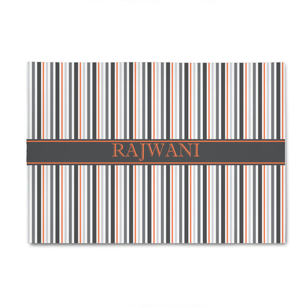 Custom Gray Stripes 4' x 6' Patio Rug (Personalized)