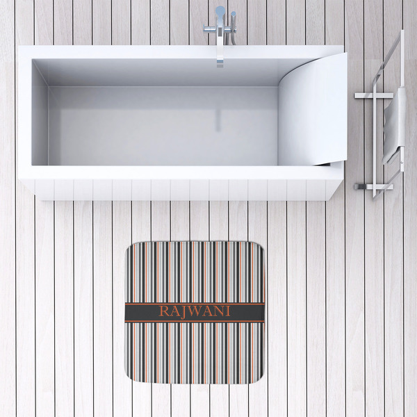 Gray Stripes 48x48 Foam Memory Mat - LIFESTYLE