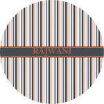 Gray Stripes Multipurpose Round Labels - 5" (Personalized)
