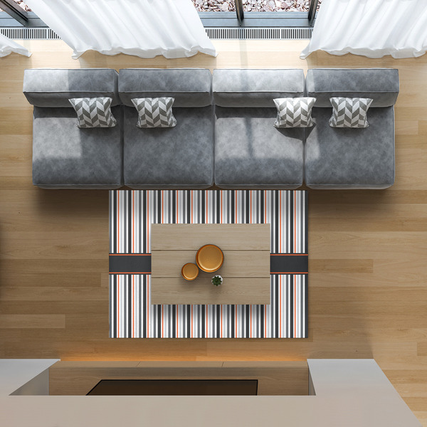 Gray Stripes 5'x7' Indoor Area Rugs - IN CONTEXT