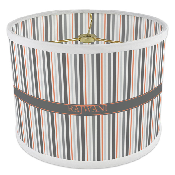 Gray Stripes 8" Drum Lampshade - ANGLE Poly-Film