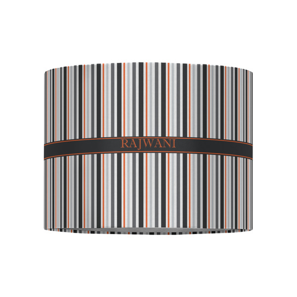 Gray Stripes 8" Drum Lampshade - FRONT (Fabric)