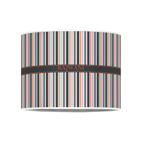 Gray Stripes 8" Drum Lampshade - FRONT (Poly Film)
