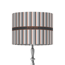 Gray Stripes 8" Drum Lamp Shade - Fabric (Personalized)
