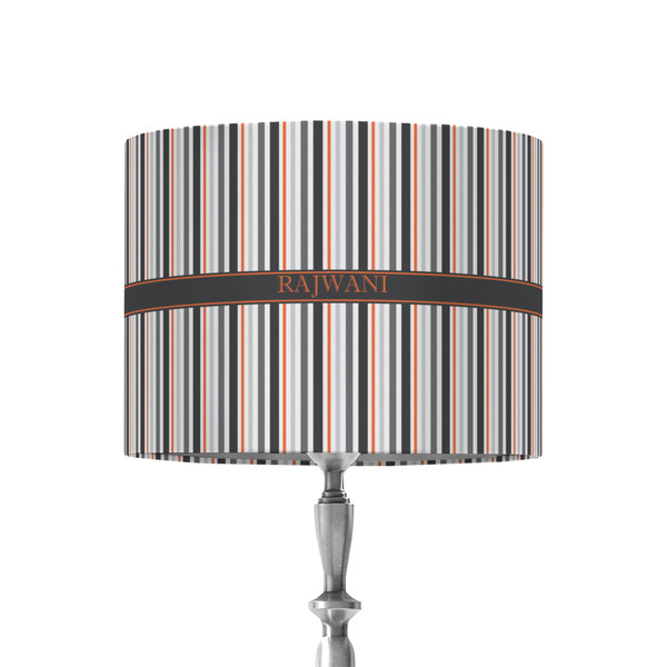 Custom Gray Stripes 8" Drum Lamp Shade - Fabric (Personalized)