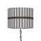 Gray Stripes 8" Drum Lampshade - ON STAND (Fabric)
