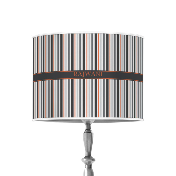 Custom Gray Stripes 8" Drum Lamp Shade - Poly-film (Personalized)