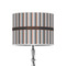 Gray Stripes 8" Drum Lampshade - ON STAND (Poly Film)