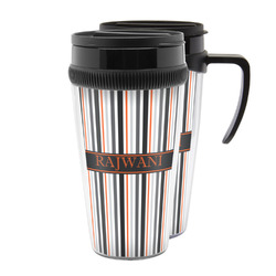 Gray Stripes Acrylic Travel Mug (Personalized)